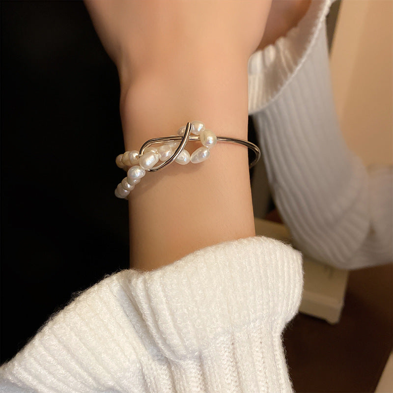 Wholesale Zircon Freshwater Pearl Alloy Bracelet